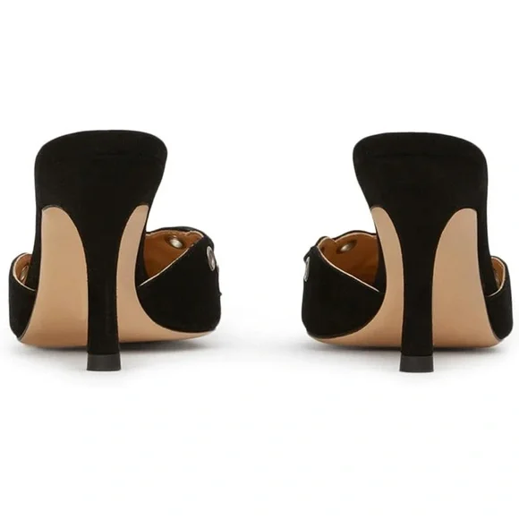 Black Studded Bow Kitten Heels Size 8.5 - Picture 6 of 9